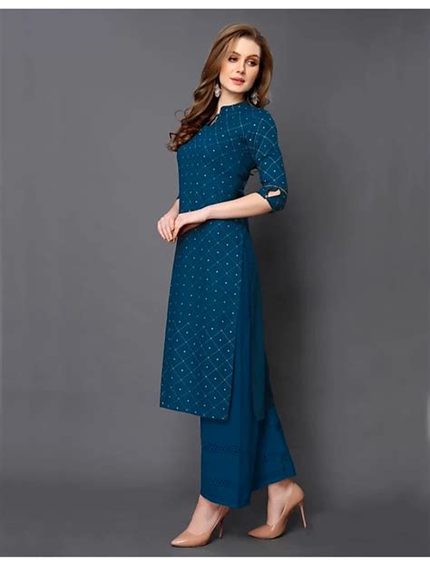 dark blue kurti combination